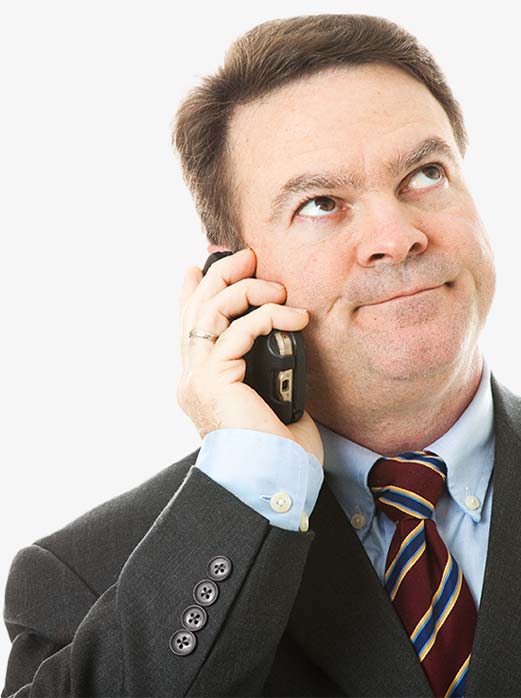 businessman unhappy with telephone system 2